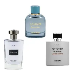 Estiara Advants + Estiara Sports Homme + Fragrance World La Uno Forever Blue