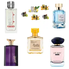 Fragrance World Jovian + Fragrance World Barakkat Aqua Aevum + Estiara Barqat 24/7 + Fragrance World Ur Way Intense + Estiara Heroes Forever + 5 подаръка